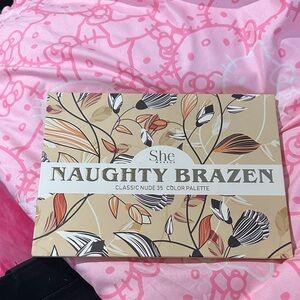 She Makeup "Naughty Brazen" Classic Nude 35 Color Palette - Beige Floral Case